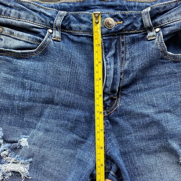 Grace & lace Distressed Blue Denim Shorts size 6 - Picture 7 of 10
